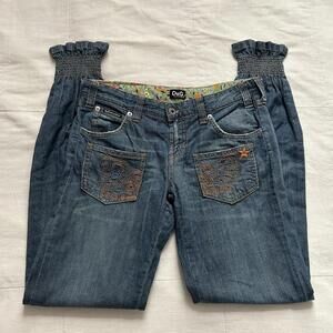 Y2K D&G cinch hem logo embroidery pockets jeans Size 24